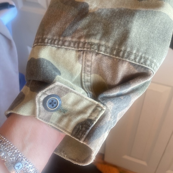 AllSaints NWT Finch Camo Button Close 100% Cotton Jacket Size US 10 - Picture 10 of 14